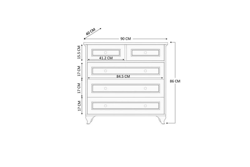 Rihana Sminkbord 90 cm - Matt Vit - Förvaring - Förvaringsmöbler - Byrå - Hallbyrå