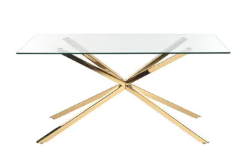 Rimbey Matbord 90x160 cm - Transparent/Guld - Möbler - Bord & matgrupp - Matbord & köksbord