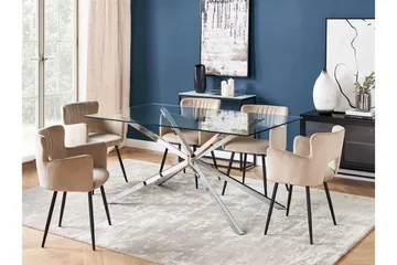 Rimbey Matbord 90x160 cm - transparent/Silver - Möbler - Bord & matgrupp - Matbord & köksbord