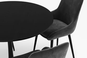 Ringstad Rund Matgrupp 100cm med 4 Alsarp Matstolar - Svart - Möbler - Bord & matgrupp - Matgrupp