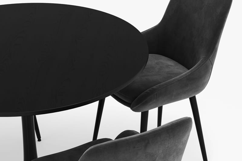 Ringstad Rund Matgrupp 100cm med 4 Alsarp Matstolar - Svart - Möbler - Bord & matgrupp - Matgrupp