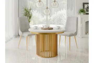 Rivale Matbord 100 cm Rund - Beige/Guld - Möbler - Bord & matgrupp - Matbord & köksbord