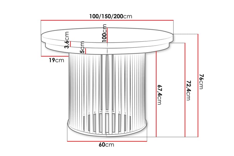 Rivale Matbord 100 cm Rund - Beige/Guld - Möbler - Bord & matgrupp - Matbord & köksbord