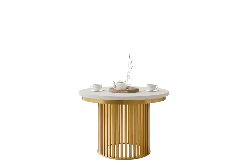 Rivale Matbord 100 cm Rund, Beige/Guld