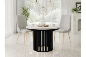 Rivale Matbord 100 cm Rund - Beige/Svart - Möbler - Bord & matgrupp - Matbord & köksbord