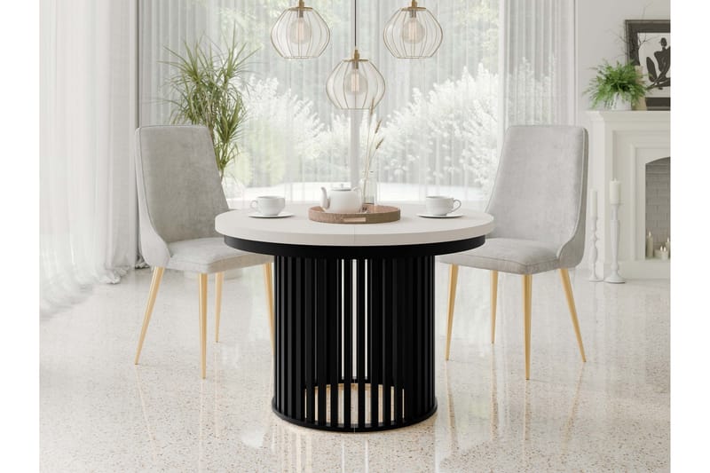 Rivale Matbord 100 cm Rund - Beige/Svart - Möbler - Bord & matgrupp - Matbord & köksbord