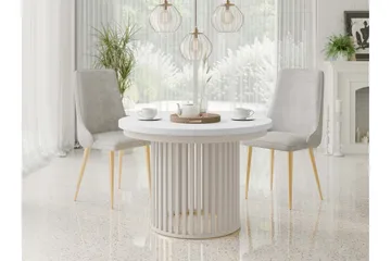 Rivale Matbord 100 cm Rund - Vit/Beige - Möbler - Bord & matgrupp - Matbord & köksbord