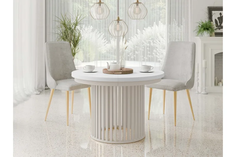 Rivale Matbord 100 cm Rund - Vit/Beige - Möbler - Bord & matgrupp - Matbord & köksbord