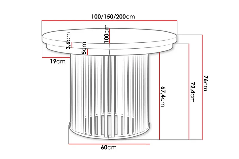 Rivale Matbord 100 cm Rund - Vit/Guld - Möbler - Bord & matgrupp - Matbord & köksbord