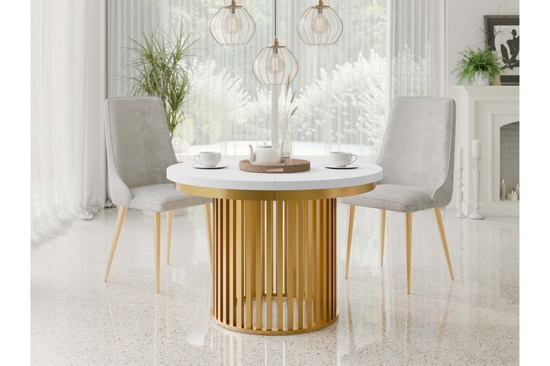 Rivale Matbord 100 cm Rund - Vit/Guld - Möbler - Bord & matgrupp - Matbord & köksbord