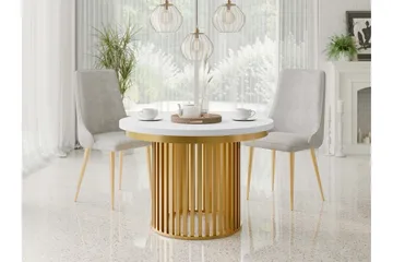 Rivale Matbord 100 cm Rund - Vit/Guld - Möbler - Bord & matgrupp - Matbord & köksbord