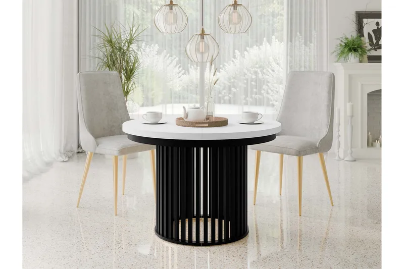 Rivale Matbord 100 cm Rund - Vit/Svart - Möbler - Bord & matgrupp - Matbord & köksbord