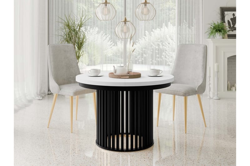 Rivale Matbord 100 cm Rund - Vit/Svart - Möbler - Bord & matgrupp - Matbord & köksbord