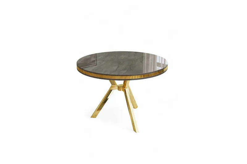 Rivor Matbord 90 cm Rund, Antracit/Guld