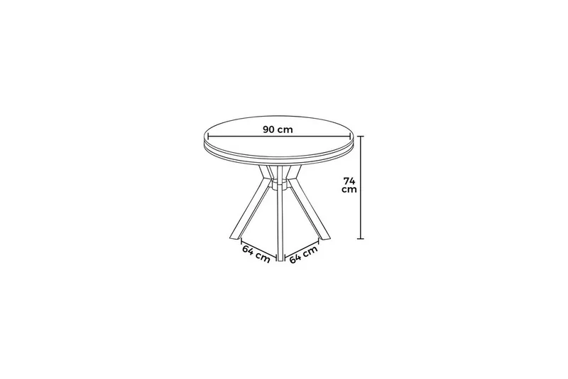 Rivor Matbord 90 cm Rund - Antracit/Guld - Möbler - Bord & matgrupp - Matbord & köksbord