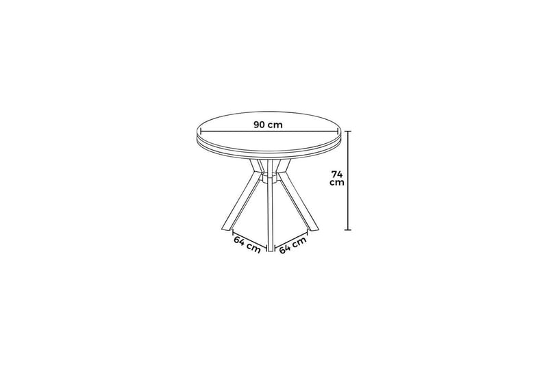 Rivor Matbord 90 cm Rund - Antracit/Krom - Möbler - Bord & matgrupp - Matbord & köksbord