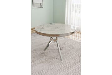 Rivor Matbord 90 cm Rund - Vit Marmor/Krom - Möbler - Bord & matgrupp - Matbord & köksbord