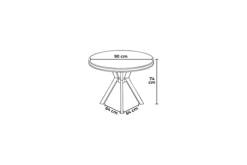 Rivor Matbord 90 cm Rund - Vit Marmor/Krom - Möbler - Bord & matgrupp - Matbord & köksbord