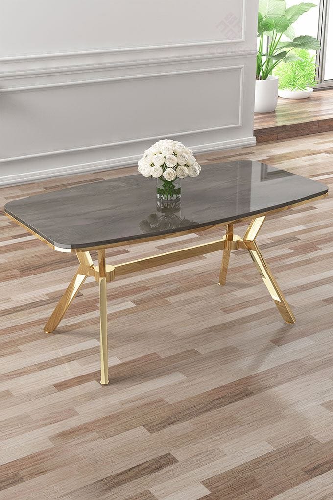 Rolin Matbord 160 cm - Antracit/Guld - Möbler - Bord & matgrupp - Marmorbord