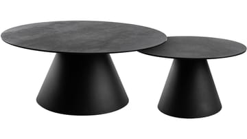Romeo 59 cm Runt Soffbord i Keramik med Metallunderrede - Antracit - Möbler - Bord & matgrupp - Soffbord