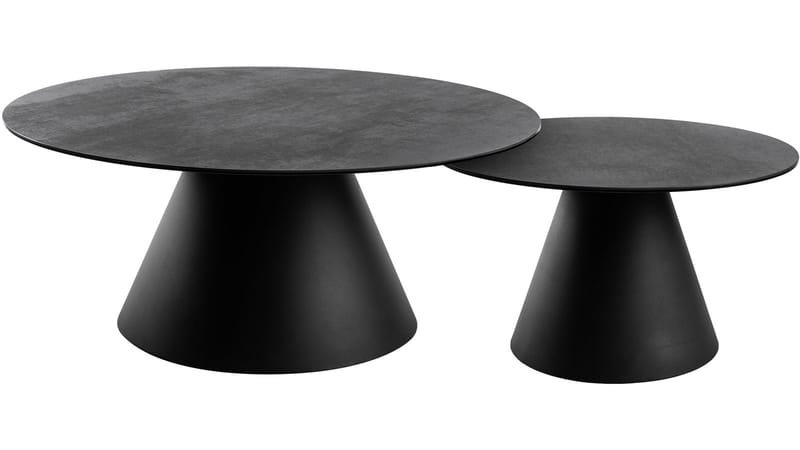 Romeo 59 cm Runt Soffbord i Keramik med Metallunderrede - Antracit - Möbler - Bord & matgrupp - Soffbord