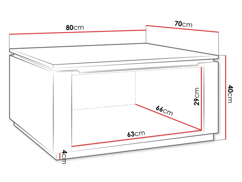 Roven Soffbord 80 cm - beige - Möbler - Bord & matgrupp - Soffbord - Soffbord med förvaring