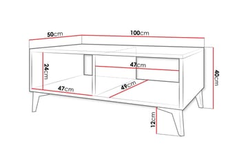 Royston 100 cm Rektangulärt Soffbord med Hyllor i Målat Trä - Vit - Möbler - Bord & matgrupp - Soffbord