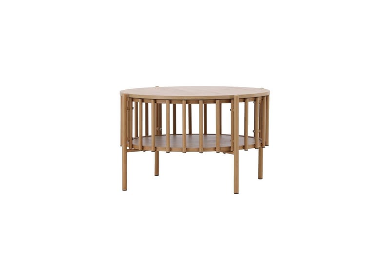 Rubbo Runt Soffbord 80 cm med Hyllor i Trä med Ljust Trä - Beige - Möbler - Bord & matgrupp - Soffbord