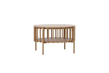 Rubbo Runt Soffbord 80 cm med Hyllor i Trä med Ljust Trä - Beige - Möbler - Bord & matgrupp - Soffbord