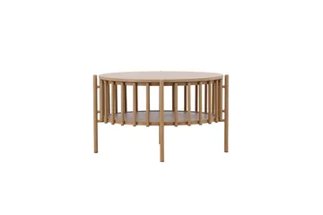 Rubbo Runt Soffbord 80 cm med Hyllor i Trä med Ljust Tr ä - Beige - Möbler - Bord & matgrupp - Soffbord