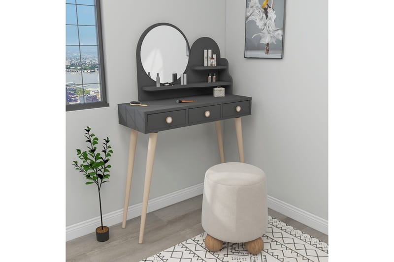 Ruges Sminkbord 74 cm - Antracit - Möbler - Bord & matgrupp - Sminkbord & toalettbord