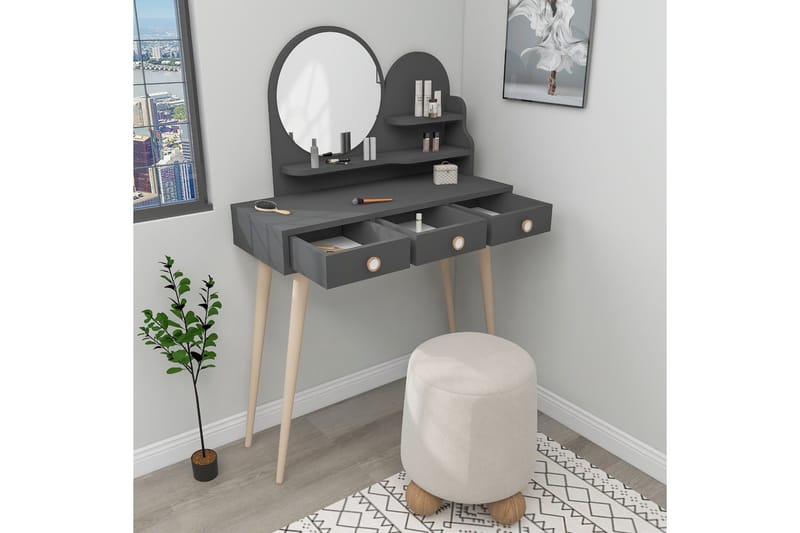 Ruges Sminkbord 74 cm - Antracit - Möbler - Bord & matgrupp - Sminkbord & toalettbord