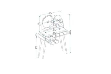 Ruges Sminkbord 74 cm - Antracit - Möbler - Bord & matgrupp - Sminkbord & toalettbord