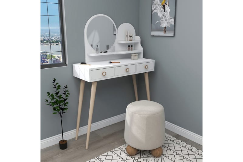 Ruges Sminkbord 74 cm - Vit - Möbler - Bord & matgrupp - Sminkbord & toalettbord