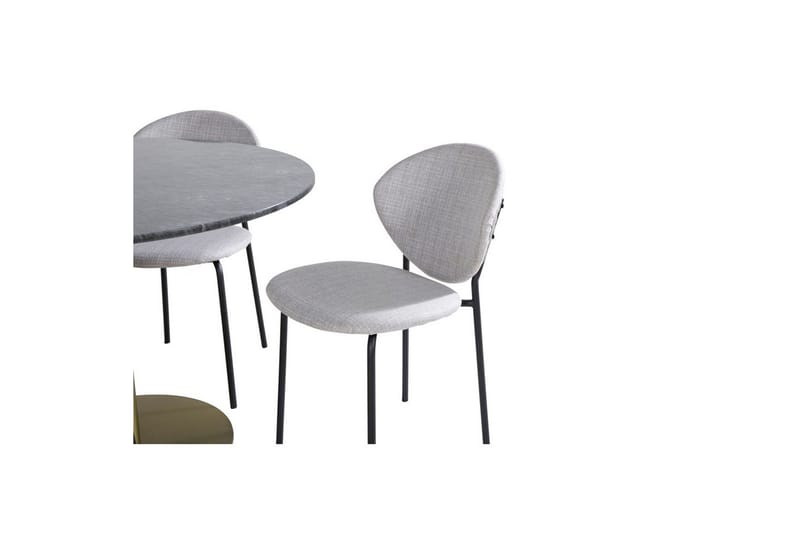 Rund Matgrupp Estelle Chrome , Vault - Grå - Möbler - Bord & matgrupp - Matgrupp