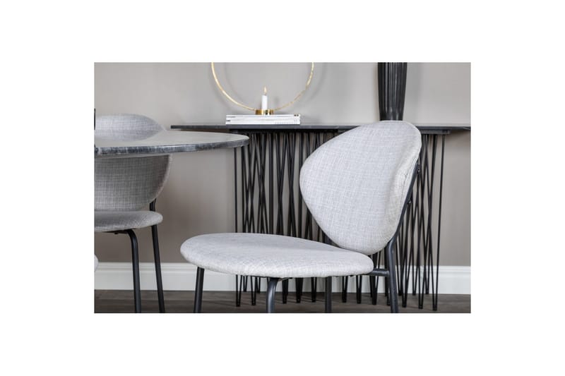 Rund Matgrupp Estelle Chrome , Vault - Grå - Möbler - Bord & matgrupp - Matgrupp