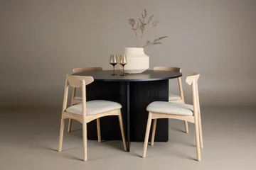 Rund Matgrupp Tyresö 120 cm rund med 4 Ven Stolar - Svart/whitewash - Möbler - Bord & matgrupp - Matgrupp