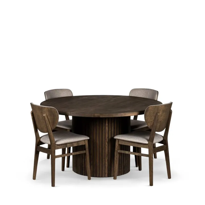 Runt Matbord Bremen 135 cm med Stolar, Bord och 4 st Smögen-stolar