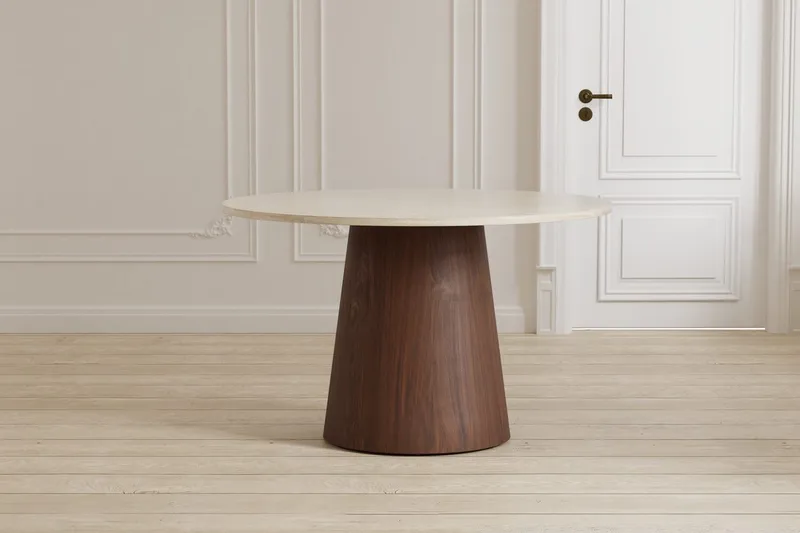 Runt matbord Lanzo 120 cm, Beige