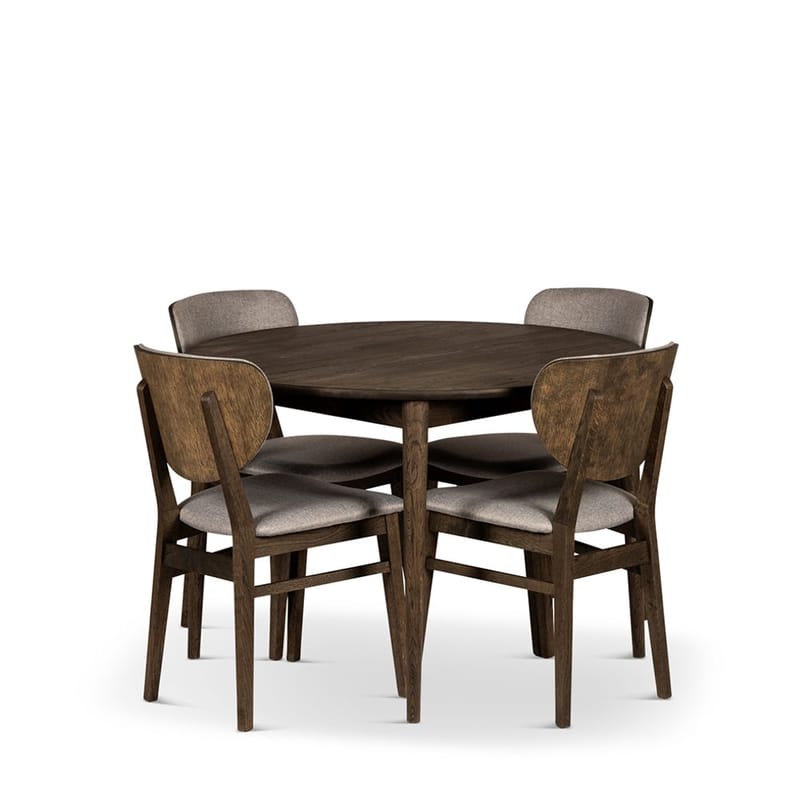 Runt Matbord Nyborg 110 cm med Stolar, Bord och 4 st Smögen-stolar