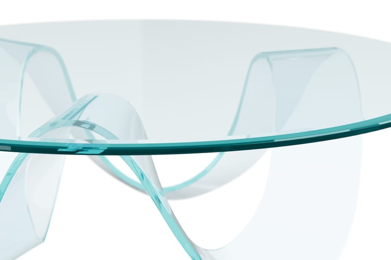 Runt Soffbord Burano med Glasskiva 100 cm - Glas - Soffbord