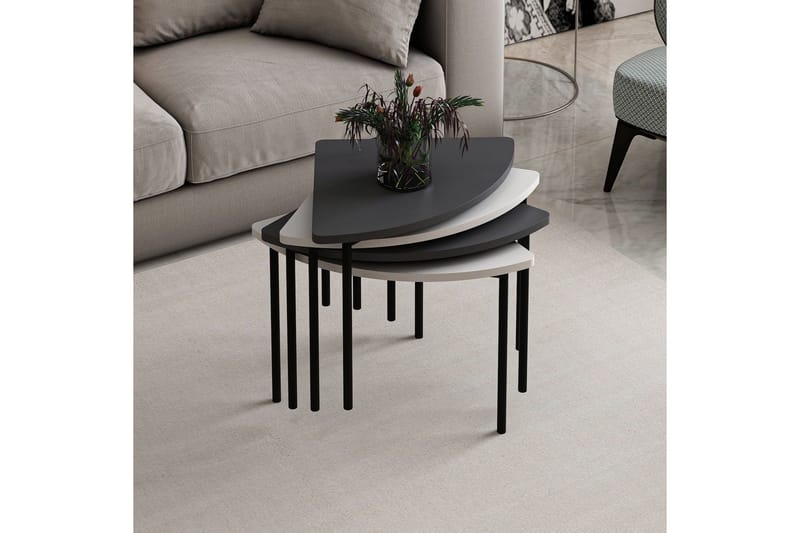 Rusele Soffbord 90 cm - Vit/Antracit - Möbler - Bord & matgrupp - Soffbord