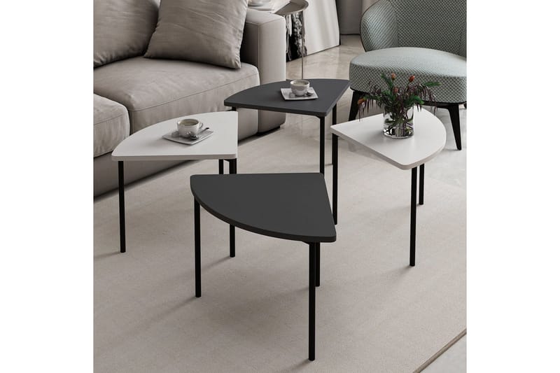 Rusele Soffbord 90 cm - Vit/Antracit - Möbler - Bord & matgrupp - Soffbord