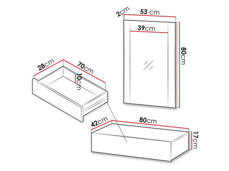 Rynlin Sminkbord med Spegel - Möbler - Bord & matgrupp - Sminkbord & toalettbord