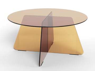 Ryvos Soffbord i Glas 80 cm Rund - Brun - Möbler - Bord & matgrupp - Soffbord