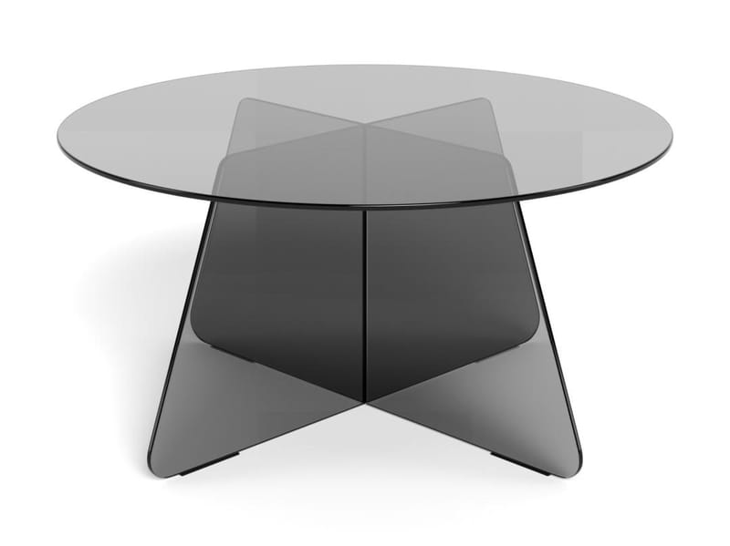 Ryvos Soffbord i Glas 80 cm Rund - Rökfärgad - Möbler - Bord & matgrupp - Soffbord