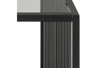 Saklani 120x60 cm Rektangulärt Soffbord i Metall med Glasskiva - Svart - Möbler - Bord & matgrupp - Marmorbord