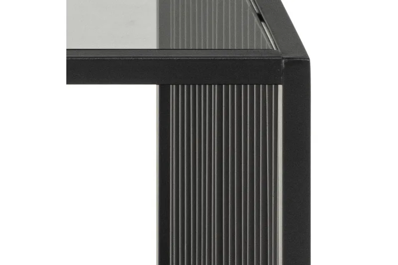Saklani 120x60 cm Rektangulärt Soffbord i Metall med Glasskiva - Svart - Möbler - Bord & matgrupp - Marmorbord