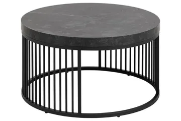 Saklani Runt Soffbord 65 cm i Metall med Stavunderrede - Mörkgrå - Möbler - Bord & matgrupp - Soffbord