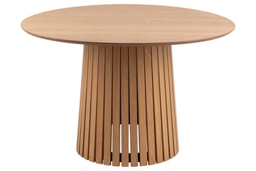 Saku Runt Matbord 120 cm med Trä- och Ekutseende - Beige - Möbler - Bord & matgrupp - Matbord & köksbord